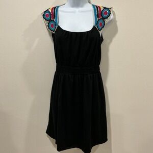 AS U Wish Womens Crochet Peasant Dress‎ Sz Medium Cotton Southwest Boho